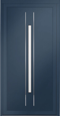 Deep Blue Modern Composite Door with Slit Window
