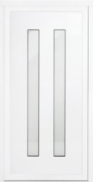 White Modern Composite Door with Two Slit Windows