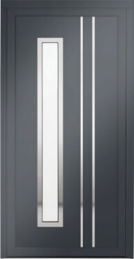 Grey Modern Composite Door with Slit Window