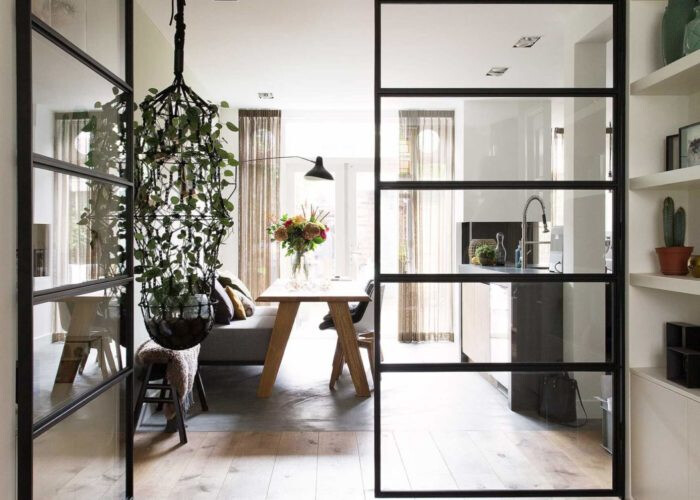 Minimalist Black Steel Single Door and Room Divider Window Wall.jpg