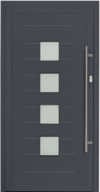 Grey Modern Composite Door with Four Square Windows