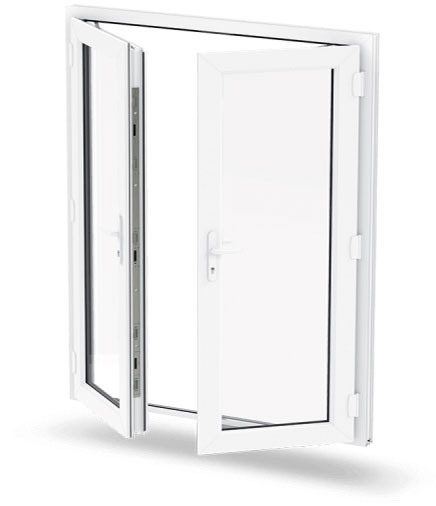 White PVCu French Doors
