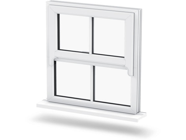 White PVCu Sash Horn Windows